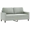 2 Piece Sofa Set with Cushions Light Grey Velvet