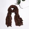 Women Scarf Solid Color Long Wide Crumple Thin Decorative Soft Perspective Wrinkled Scarf Clothes Accessory