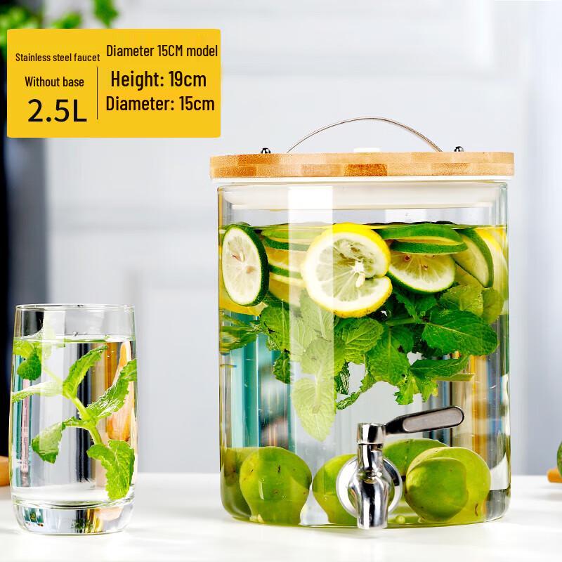 Heat-Resistant Glass Beverage Dispenser with Spigot