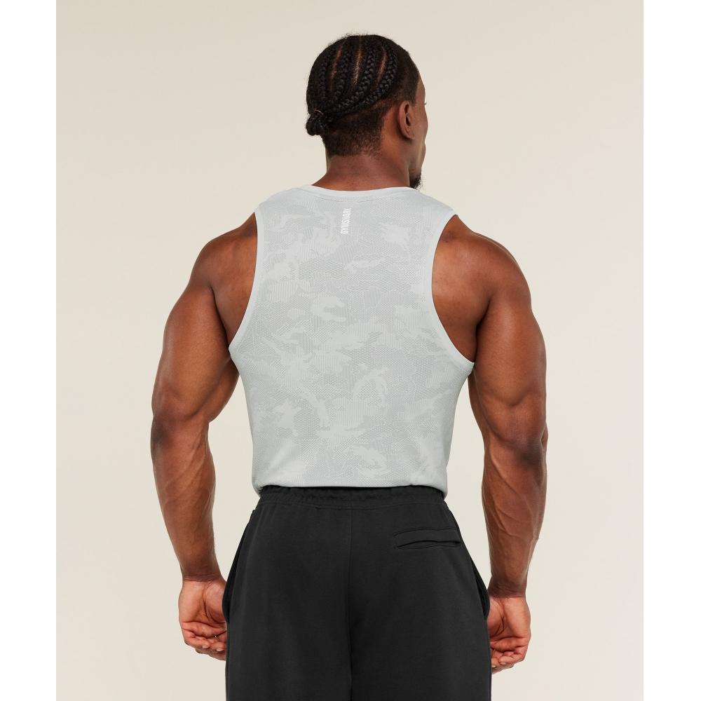 Gymshark Geo Seamless Tank Light Grey Smokey Grey A6a3k Gb8v