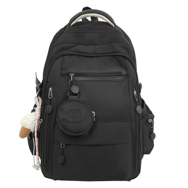 schoolbag schoolbag female solid color small fresh middle and high school students multi-compartment backpack campus college student backpack