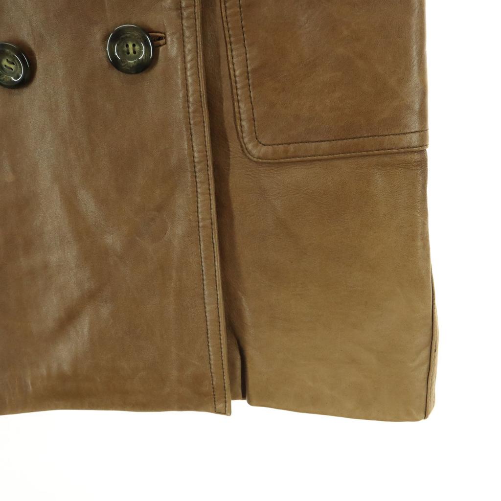 GRACE CONTINENTAL Langarm Kapuzen Ledermantel 36 Braun Schafleder Damen Gebraucht