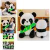 Cute Panda Plush Toy, Long Fur Soft Stuffed Animal, 30cm/55cm Height, Pp Cotton Filling