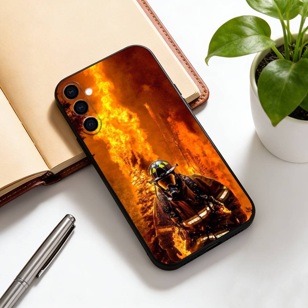

Firefighters put out fires Phone Case For Samsung Galaxy A73,A72,A71,A70,A53,A52,A51,Others Soft Black Cover Samsung a32 4g