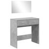 VidaXL Coiffeuse avec miroir gris béton 80x39x80 cm, table de maquillage, table à bijoux, coiffeuse avec miroir, coiffeuse 840705