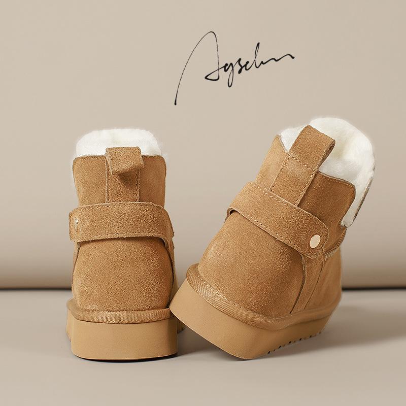 Augustine Snow Boots Women's 2025 New Winter Velvet Thickened Bread Cotton Shoes One-pedal Outdoor Short Boots