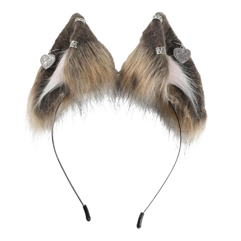 Realistic Cosplay Foxes Ears Hairband Lightweight Headband Comfortable Design For Halloween Stage Performances Daily Use
