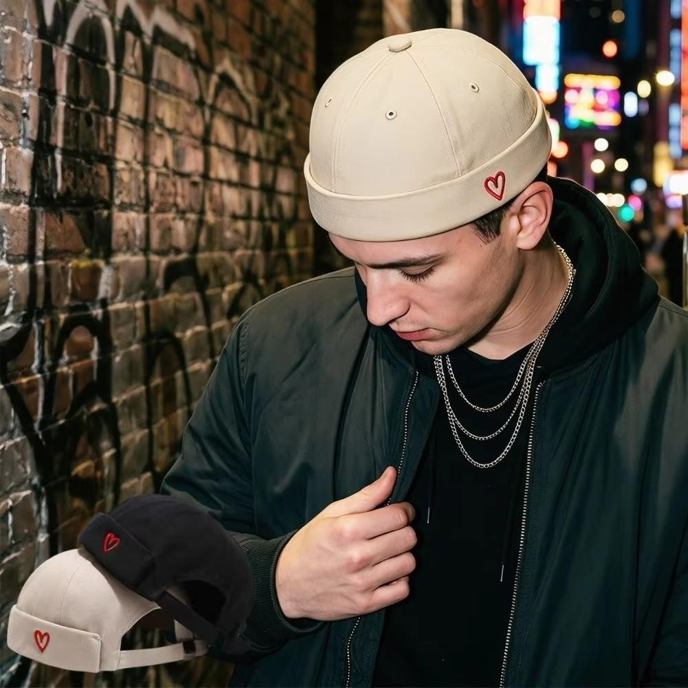 Adjustable Brimless Hat Without Brim Bucket Cap Fashion Men's Landlord Hat Streetwear