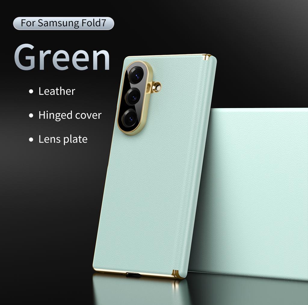 Funda de Cuero para Teléfono con Protección de Bisagra Lente para Samsung Galaxy Z Fold 8 Ultra Fold 7 Fold6 Fold5 4 3 Cubierta Dura a Prueba de Golpes