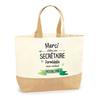 Tote Bag - PLANETEE - Unforgettable Secretary - Natural Jute - Printed In France - Large Capacity