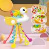 Cute Duckling Astronaut Model Pumping Toy, Boiled Toothpaste Rattle Toy Lala Music