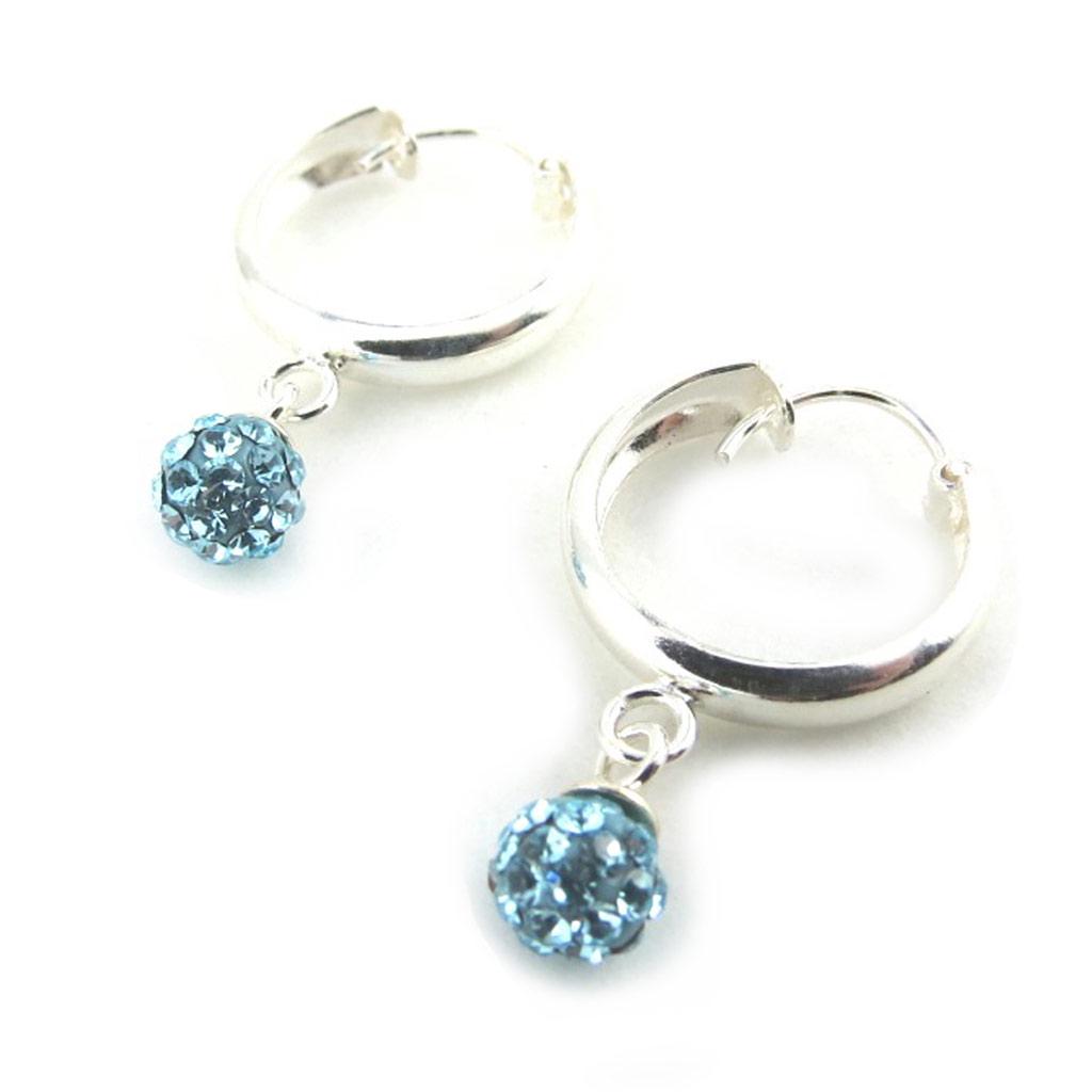 Les Trésors De Lily [N0317] - Créoles Argent 'Sissi' turquoise (5 mm)