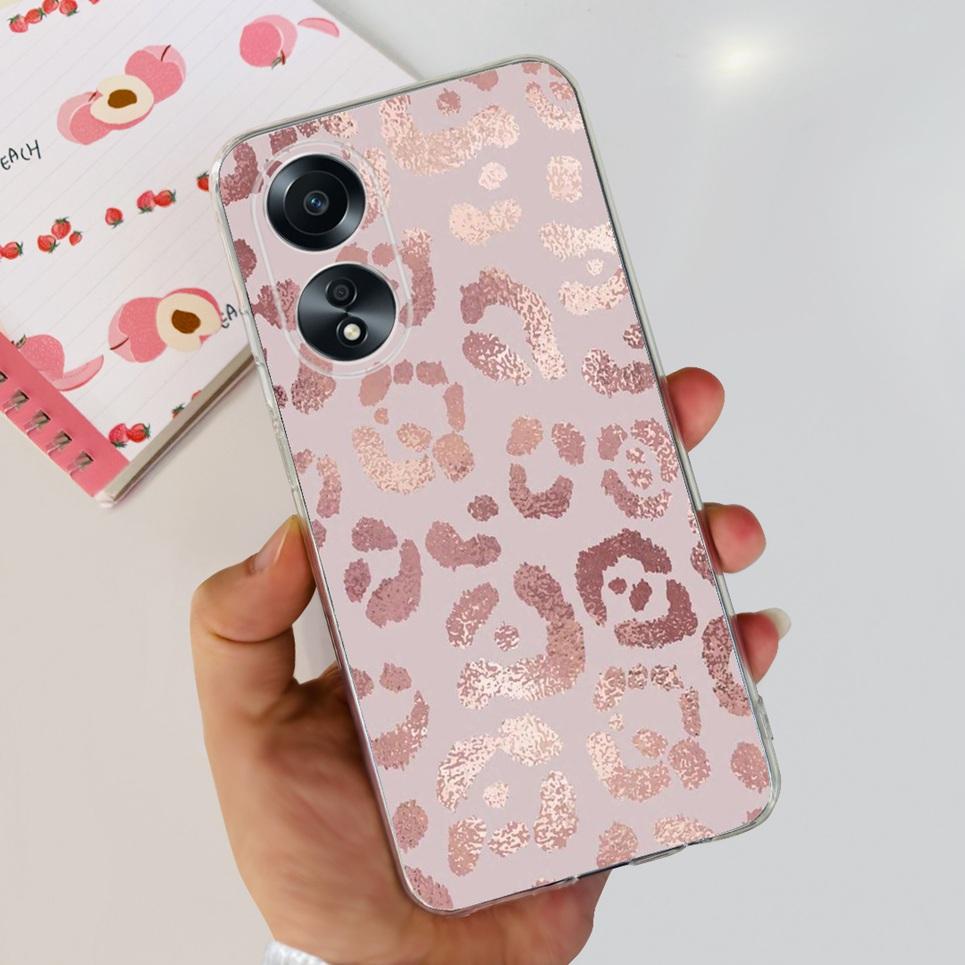 For Cover Oppo A58 4G CPH2577 Case Love Heart Butterfly Cover Shell For Oppo A78 5G 4G CPH2565 Soft Clear TPU Bumper Etui