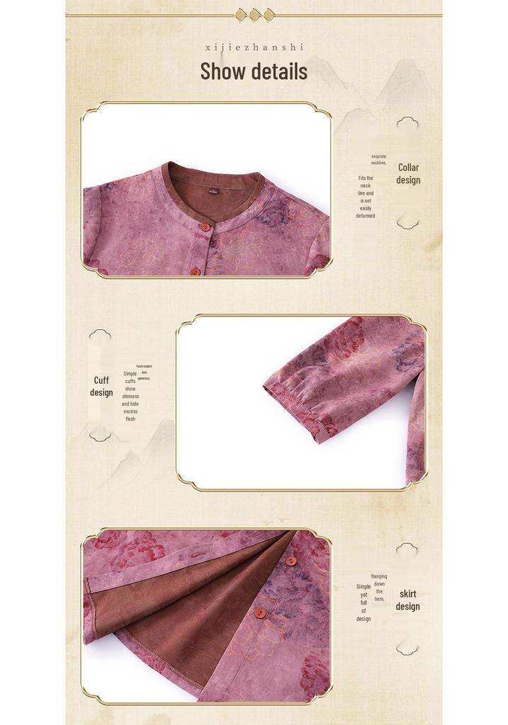 Grandma's Seven-Sleeve Spring Summer Fashion Shirt for Women Aged 70-80