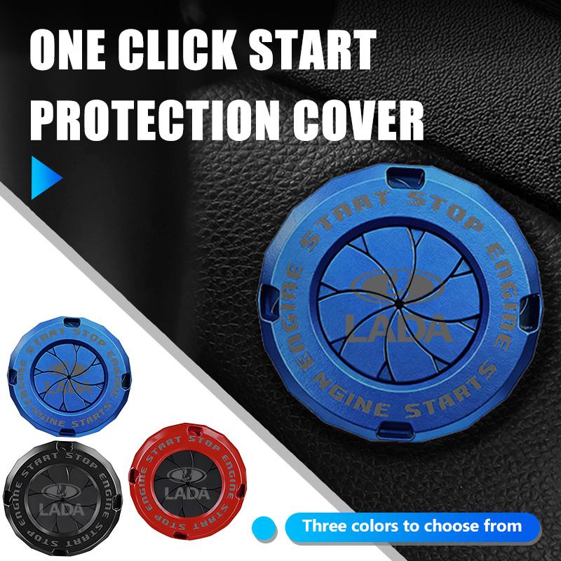 Push Start Button Cover Start Stop Protective Push Button Cover Auto Accessories For Lada Vesta Granta Largus Vaz Samara Vesta SS14