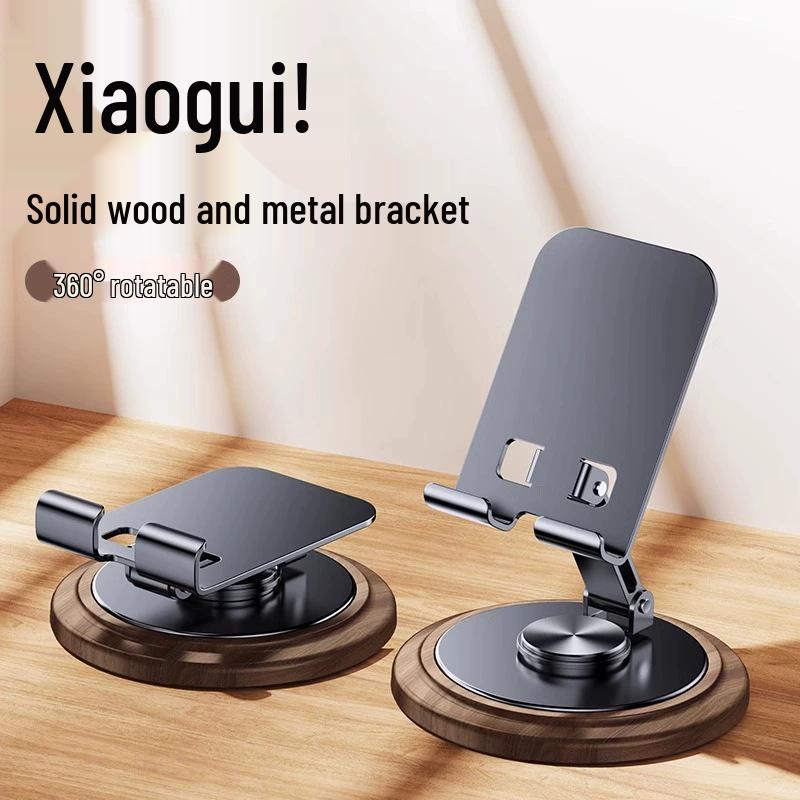 Portable Full Metal Rotating Desk Phone Holder - Folding Stand for Live Streaming