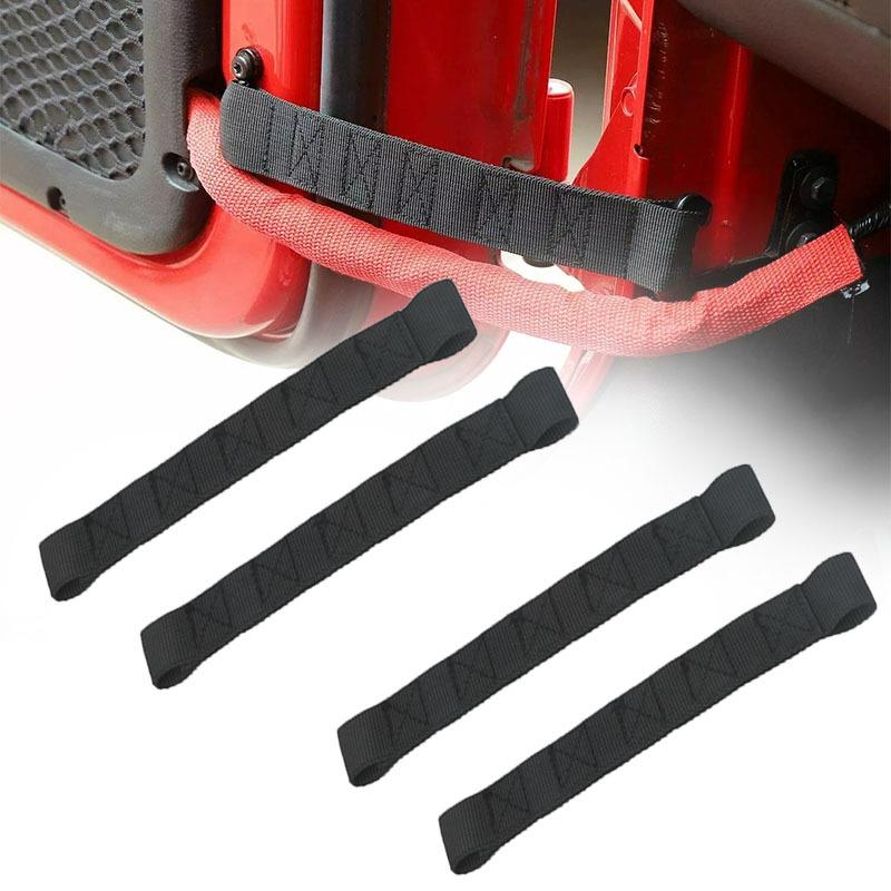 2/4pcs Door Limiting Check Strap Firm For Jeep Wrangler CJ YJ TJ JK JKU Oxford Cloth Interior Door Belt Limiting Check Strap
