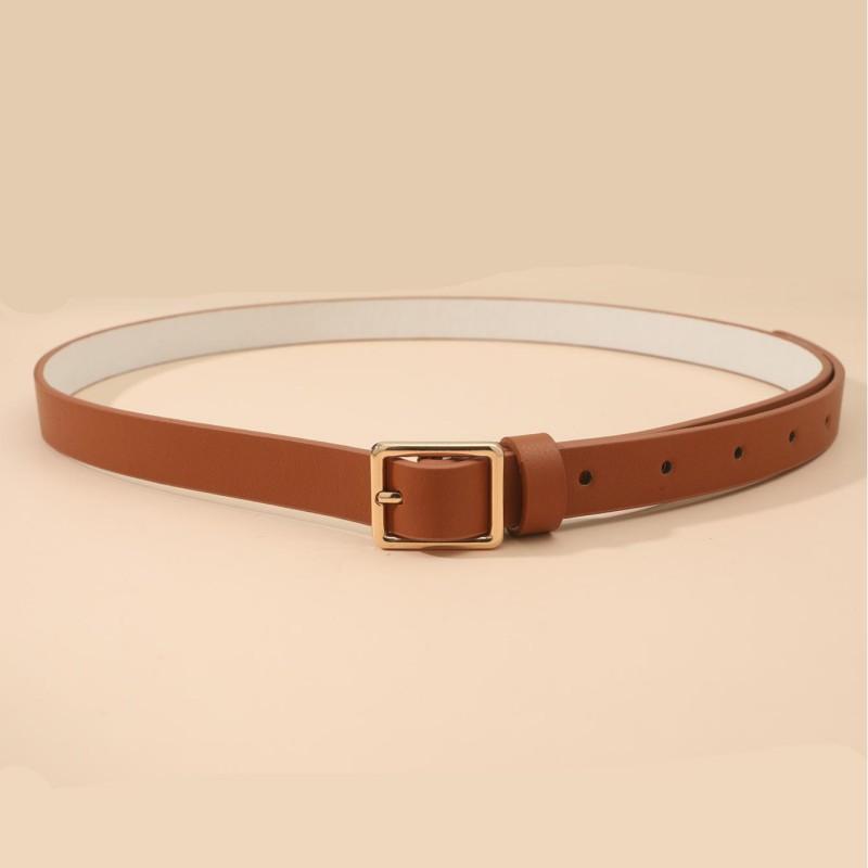 Golden Small Square Buckle, Versatile, High-end, Simple, Trendy, Fashionable, Personalized, and the Thin Waistband Is Also Very