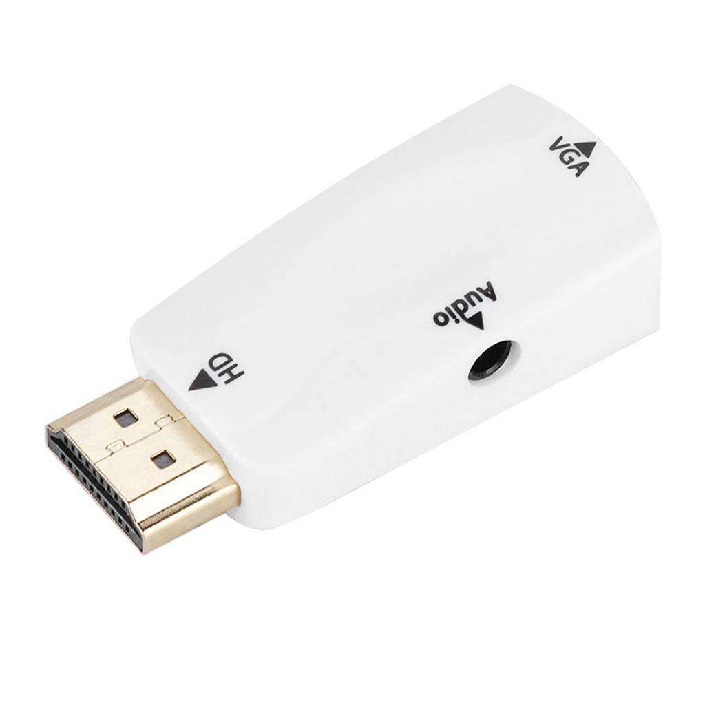 HD 1080P HDMI Female to VGA Female Converter Adapter with 3.5mm Audio Output Cable
