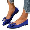 Women Casual Loafers Slip On Flats Pointed Toe Bowknot Decoration Rhinestone Embellishment Comfortable Large Size Footwear