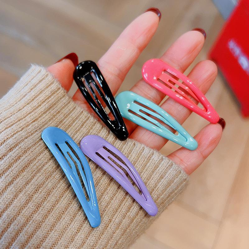 10Pcs/lot Macaron Candy Color Waterdrop Shape 5cm BB Hair Clips Girls Kids Hairpins Barrettes Headwear Accessories For Women