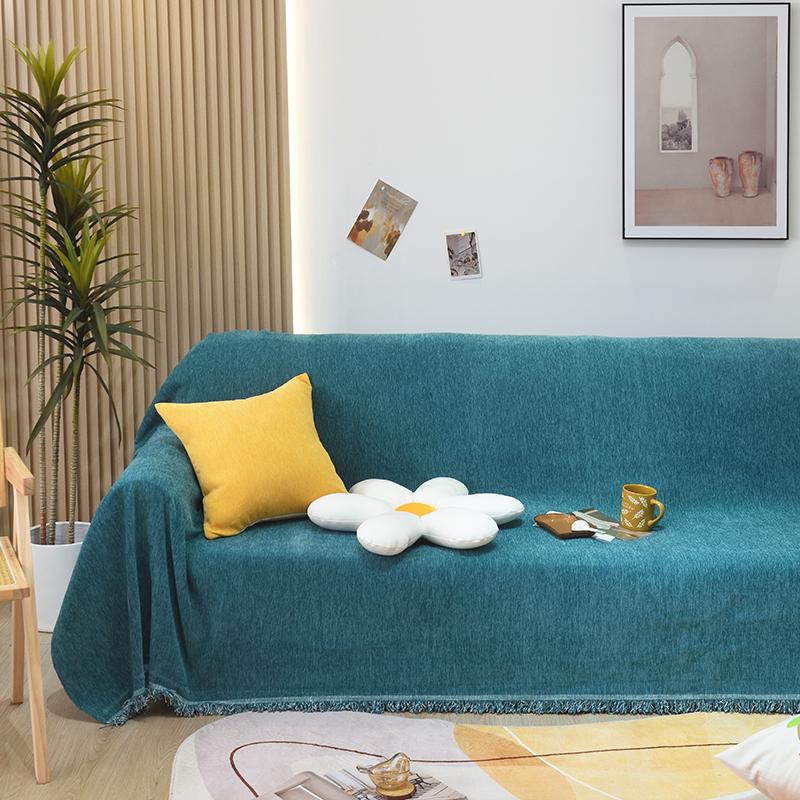 Solid Color Soft Knitted  Blanket   Sofa Protector Solid Smooth Fabric Velvet   Blanket for Bed Travel Protective Cover