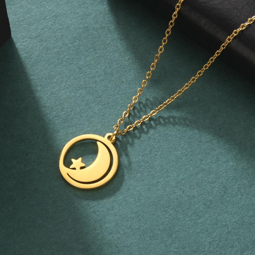 Symbol Półksiężyca Islamskiego Naszyjnik dla Kobiet Półksiężyc Gwiazda Wisiorek Moda Wyrafinowana Minimalistyczna Islamska Religia Muzułmańska Biżuteria Prezent