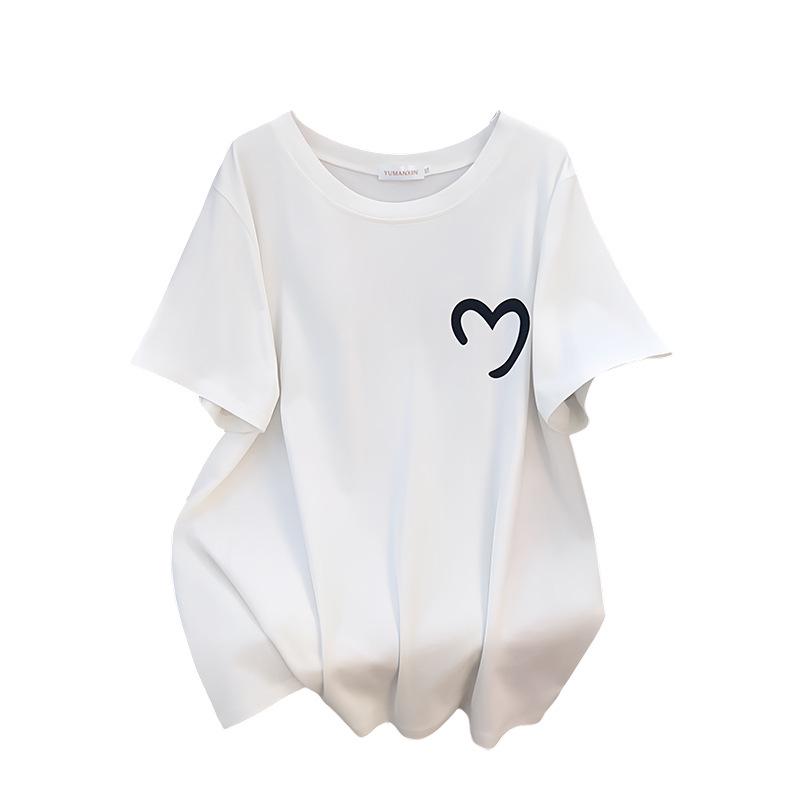 Plus Size Loose Mid-Length Short-Sleeve Women's T-Shirt (200/300/350 Jin)