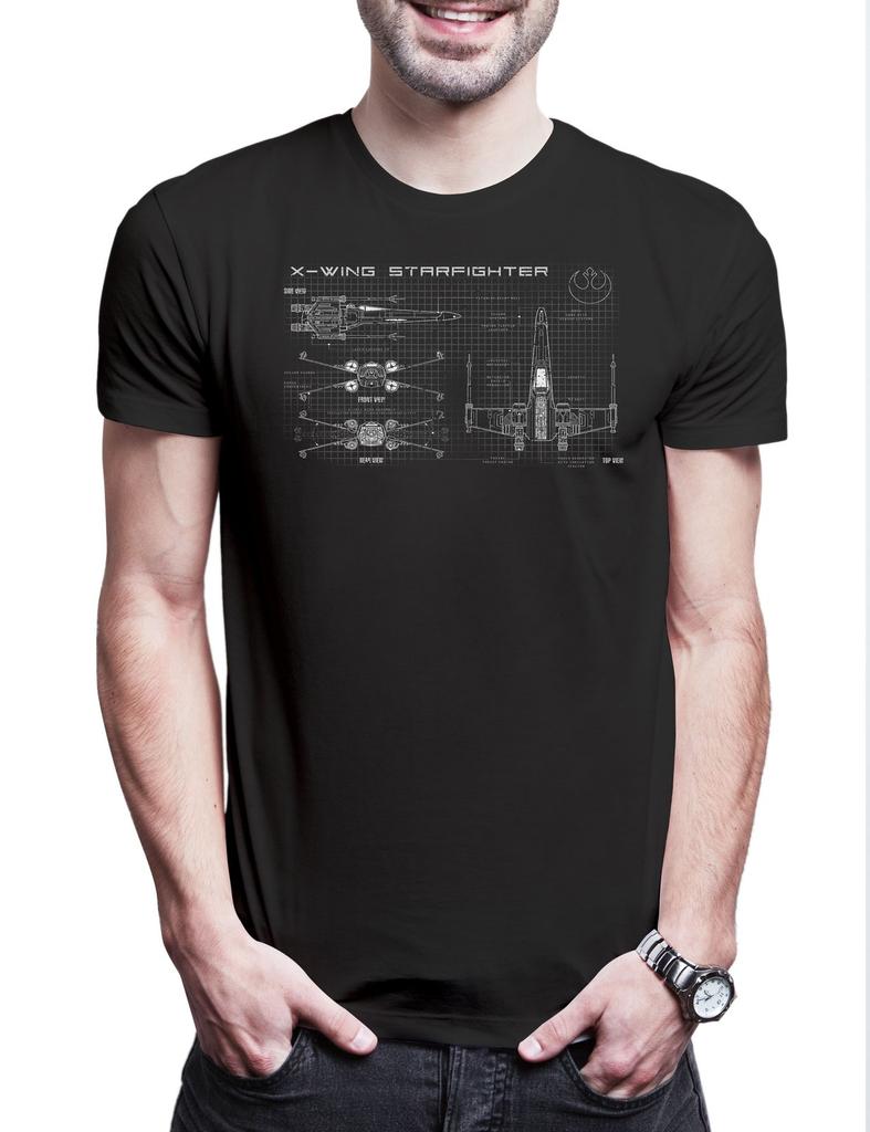 Red 5 Blueprint Herren T-Shirt Mens Womens Tees Top Star Rebel X Wars Wing Alliance X-Wing Sci-Fi