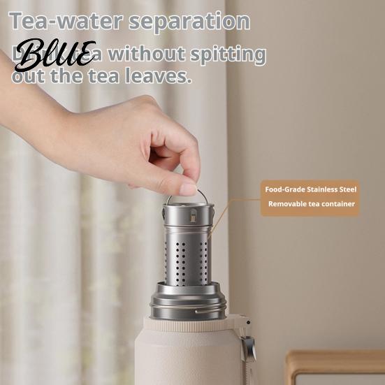 Large Capacity Thermal Flask 316 Stainless Steel Tea Tumbler with Infuser 3-in-1 Double Wall Vacuum Insulated Water Bottle Leakproof Travel
