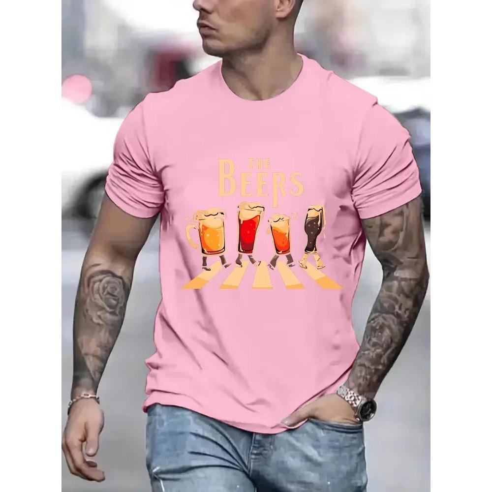 The Beers Printing Pánská trička Prodyšné Značkové Top Streetová Móda Tričko Pánská Ležérní Letní Trička Módní Pánská Trička
