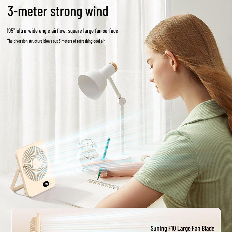 Ultra Quiet USB Rechargeable Mini Desk Fan for Office, Dorm, or Bedroom