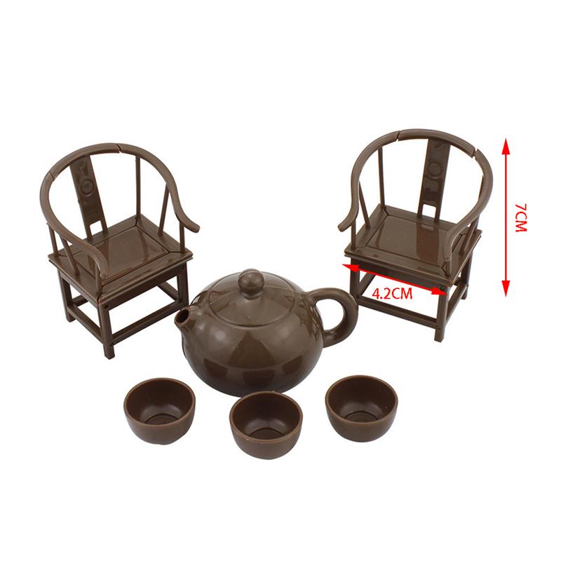 Dollhouse Creative Scene Decoration Elder Small Teapot Teacup Master Chair Model