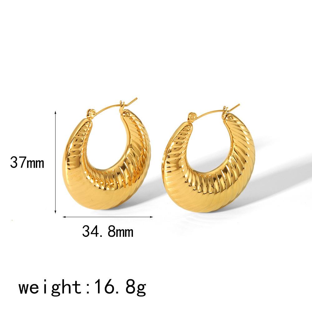 Geometric Gold Stainless Steel Earrings For Women Fashion Jewelry Gift For Ladies