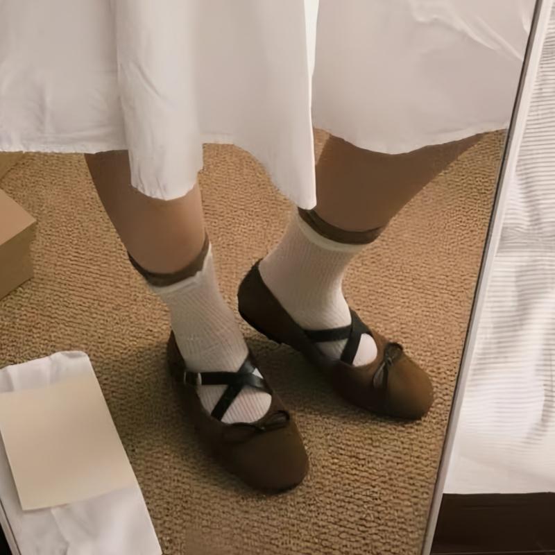 Fashion Mary Janes Elegant Women Flat Shoes 2025 New Fashion Round Toe Cow Leather Ballet Flats Casual Comfortable Shoes Zapatos Mujer