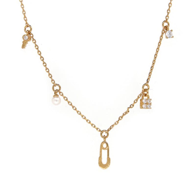 Shertz Pearl N Cubic Layered Combi Necklace (14k)