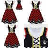 Skull Print Halloween Girls Dress With Ruffle Hem And Printed Fabric For Kids Age 3 To 8