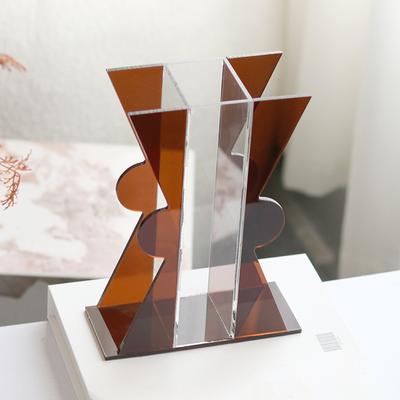 Nordic Simple Ornaments Creative Acrylic Transparent Vase Living Room Dining Table Geometric Shadow Art Flower Decorations