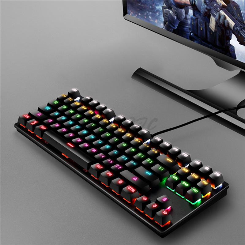 87 Key Mechanical Keyboard Blue Axis Wired Office Gaming Computer Mechanical Keyboard E-sports Keyboard