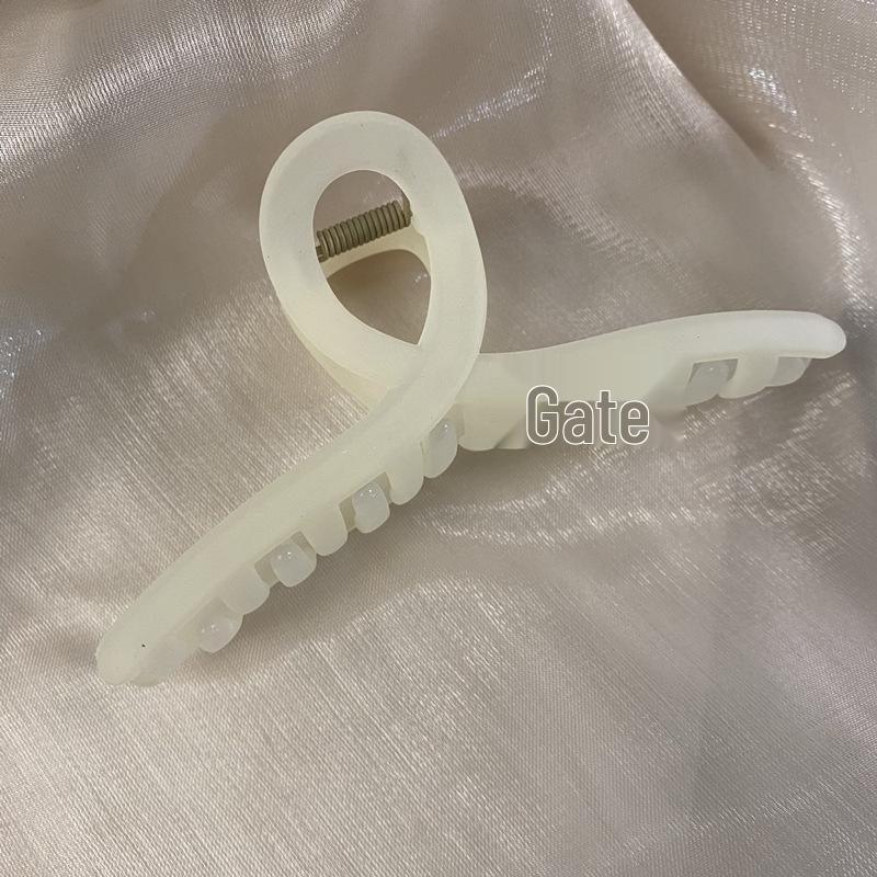 Korean Shiny Scratch-Free Large Hair Clip for Women - Frosted Temperament Shark Design Hairpin