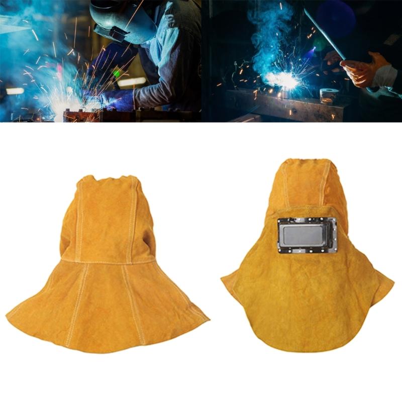 Lightweight Leather Welding Mask Complete Coverage Adjustable Welder Hood For Metalworking And Industrial Welding Safety