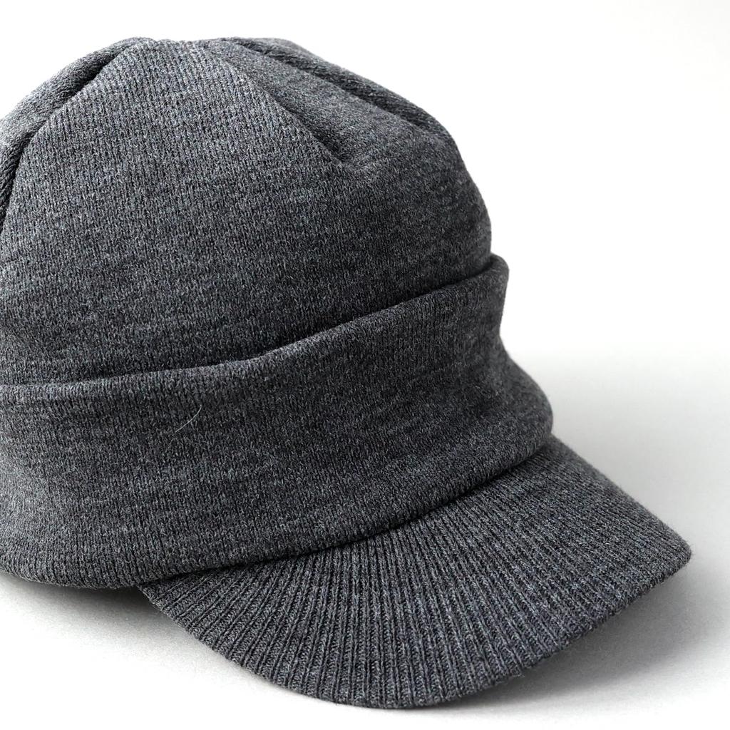 AVIREX Brim Knit Newsboy Work Military Watch Cap One Men's Fleece-Lined Cap, Cap, Cap, Style, Golf, (JP, Alphabet, Size, Charcoal)