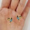 Women's Pendant Earrings Fashionable Wing Spreading Hummingbird Long Pendant Earchain Lady Jewelry Fashionable Wing Spread