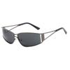 Fashion Y2k Frameless Sunglasses Steampunk Gradient Trendy Fashion Sunglasses Solid Color Metal Rimless Oval Sunglasses Women
