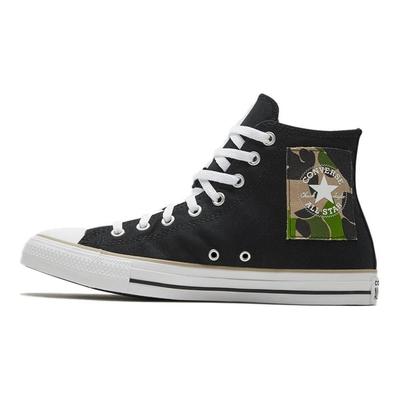 Chuck Taylor All Star Camouflage Patch Retro High Top Canvas Shoes Unisex Sneakers Black White 167179C