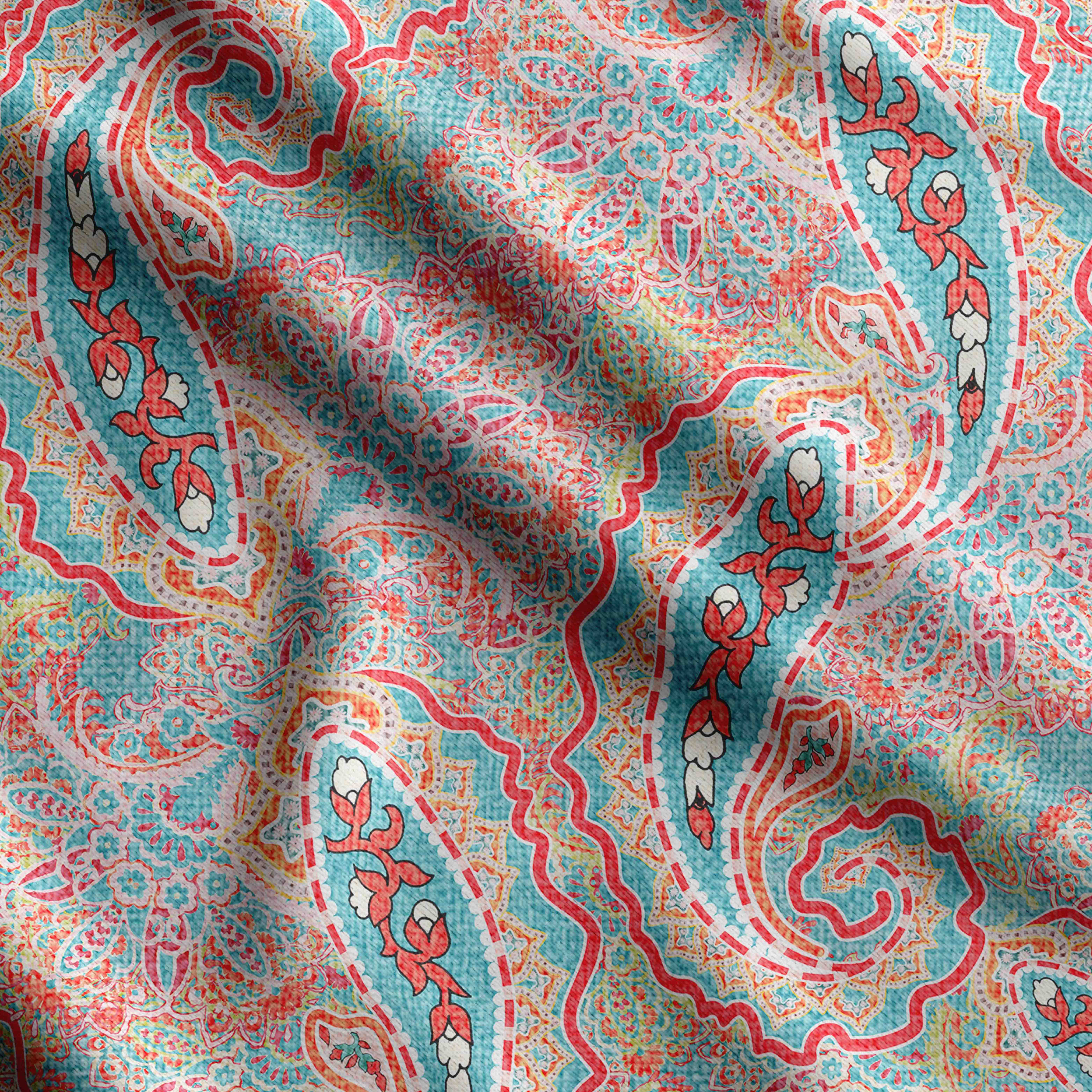 

Азіатський пейслі Soimoi, бавовняний кембрік, стьобальна тканина, продана The Yard шириною 42 дюйми, бавовняна тканина середньої щільності, 42 Inch Wide - Cotton Poplin червоний