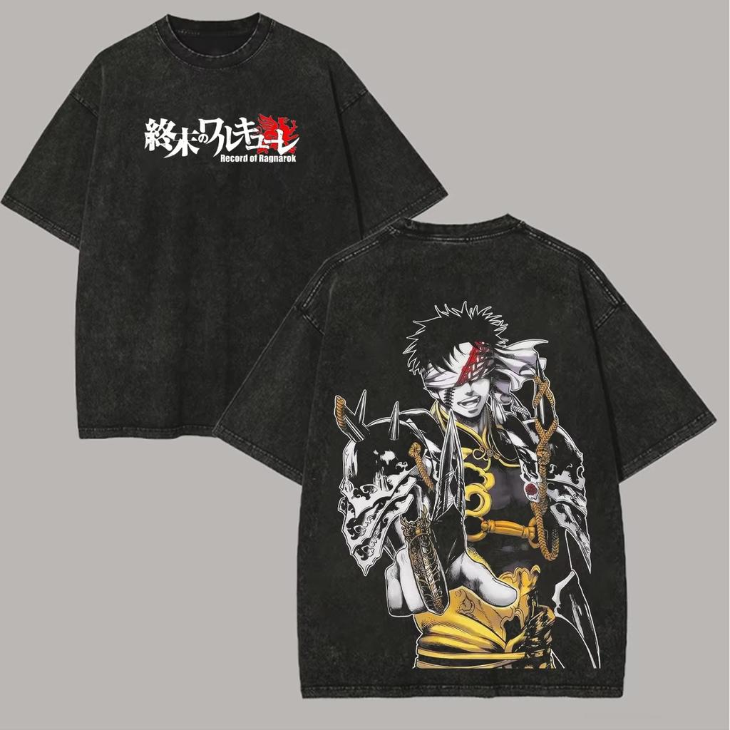 2026 Summer Record of Ragnarok T-shirt, Vintage Washed, Qin Shi Huang Graphic Print, Harajuku Streetwear, Casual Tee