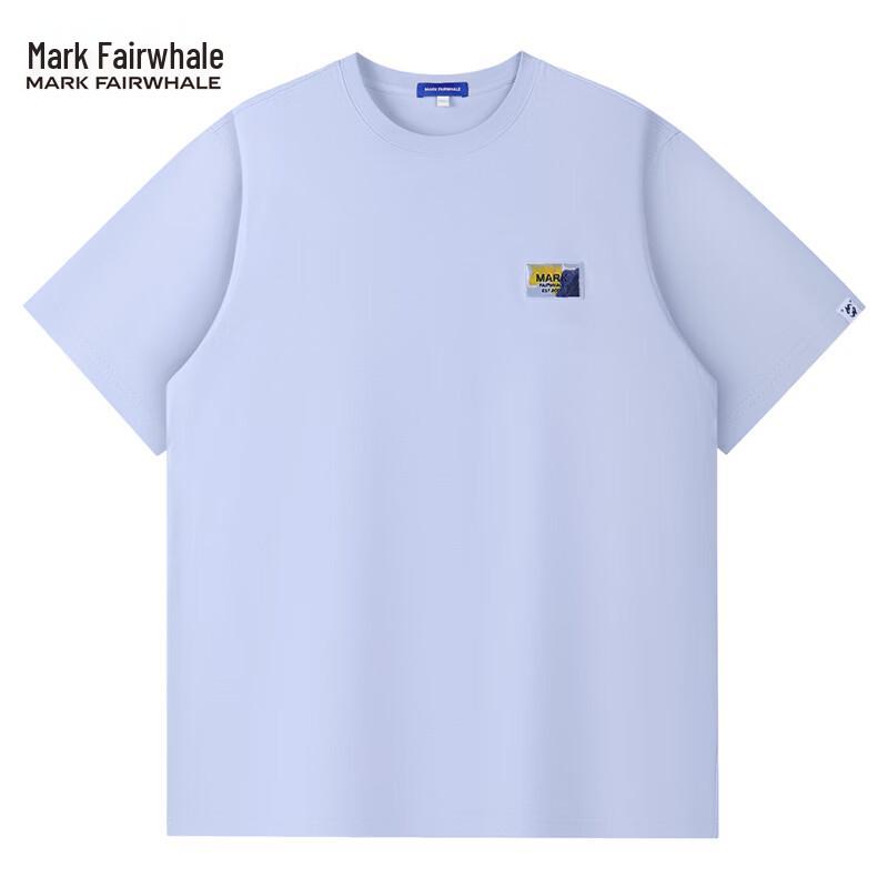 Mark Fairwhale Men's Flocking Embroidery Round Neck Short Sleeve T-Shirt