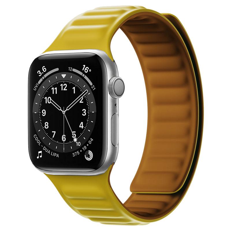 Silicone Link strap for Apple watch band 44mm 40mm 45mm 41mm 46mm 49mm Magnetic Loop bracelet iwatch series SE 7 8 9 ultra 2 10
