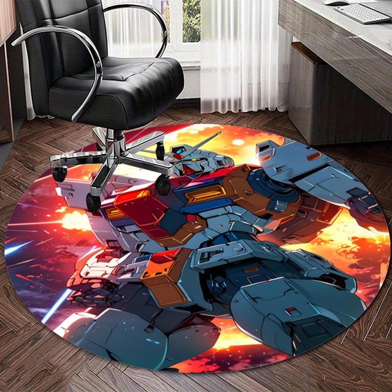 Personalized Gundam Round Chair Office Rug - Perfect for Mat, Office Chair & More - Ideal Gift for Birthdays and Holidays